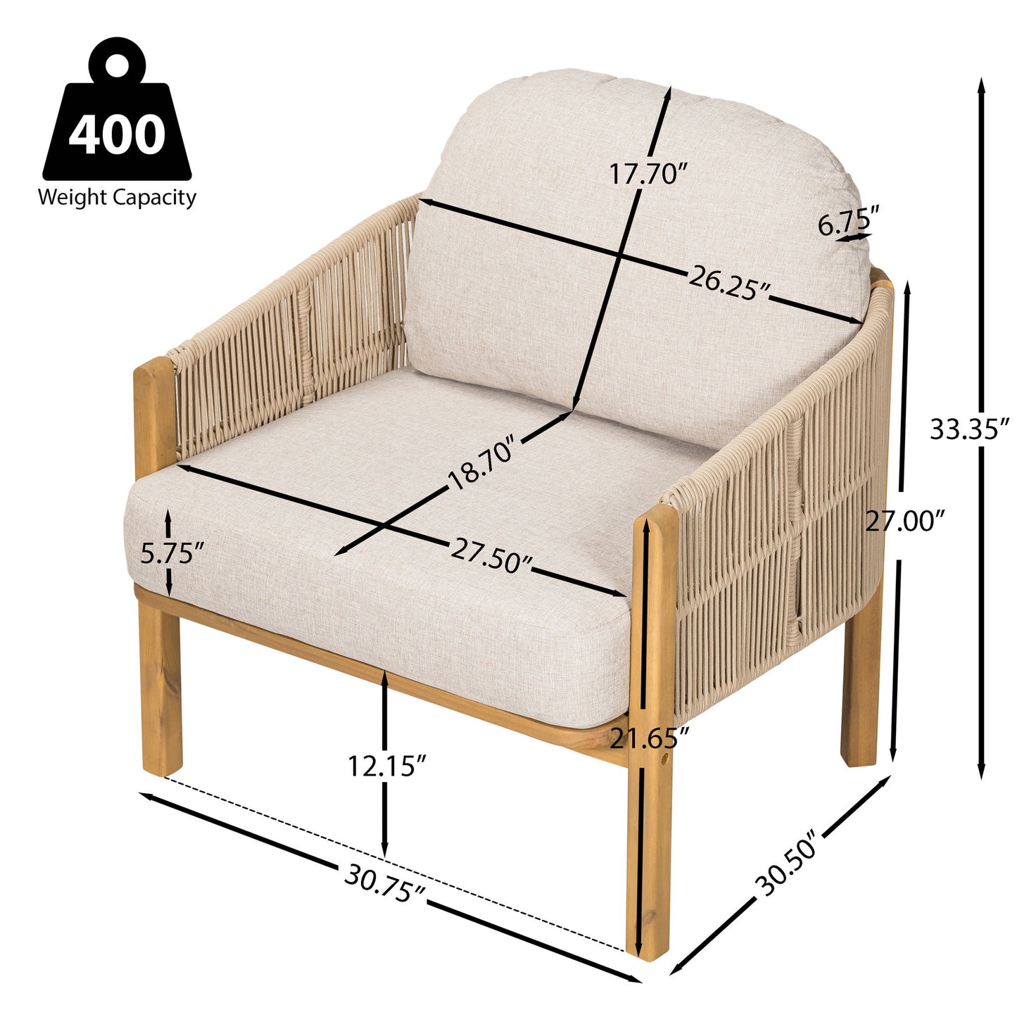 Grotta - Outdoor Wood Club Chair (Set of 2)